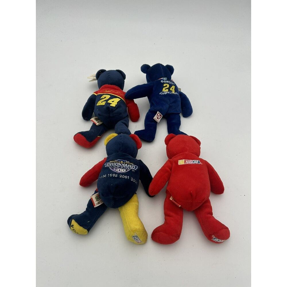 Lot Of 4 Team Bears And TY Beanie Baby - JEFF GORDON #24 The Nascar Bear